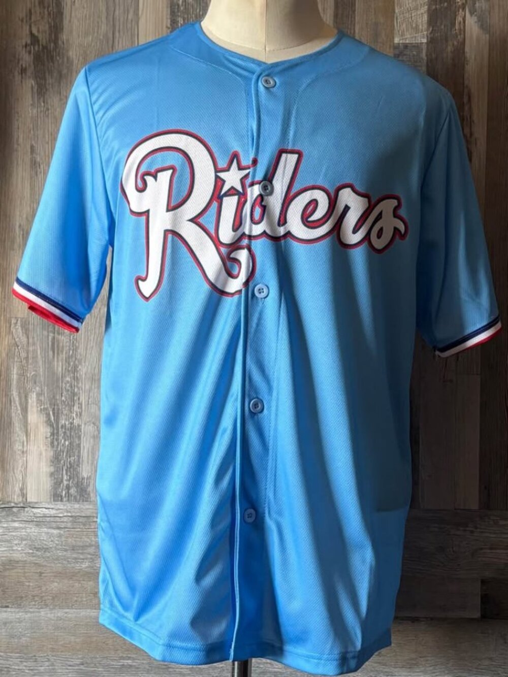 Frisco RoughRiders Texas Rangers Night Baseball Jersey Powder Blue Theme